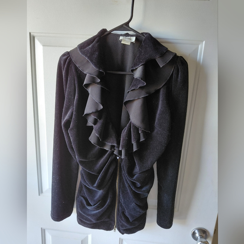 Neiman Marcus Black Cotton Blend Top